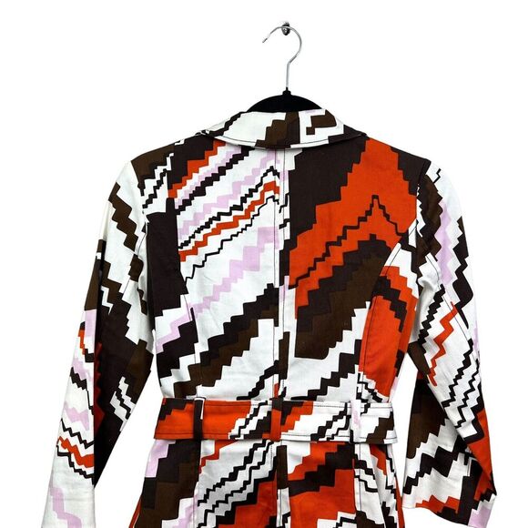 Walter Baker Jacket Lightweight Collared Belted 5 Button Multi Color Women Sz 0 - Picture 6 of 6